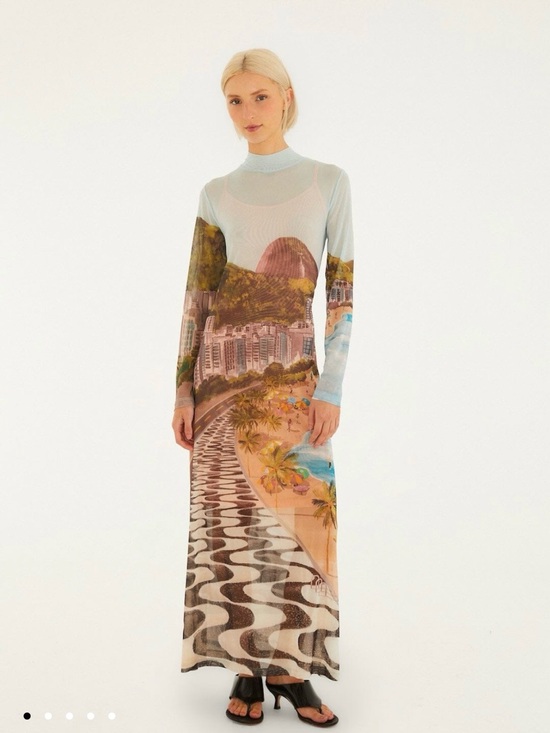 FARM Rio Dresses & Skirts - FARM Rio Copacabana Beach Long Sleeve Maxi Dress, NWT, Sz M